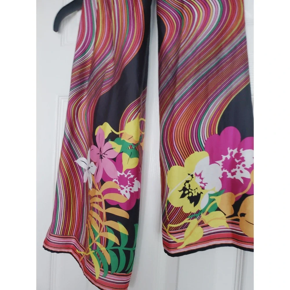 Scarf Multicolor Floral Psychedelic Stripe Retro‎ Lightweight OS